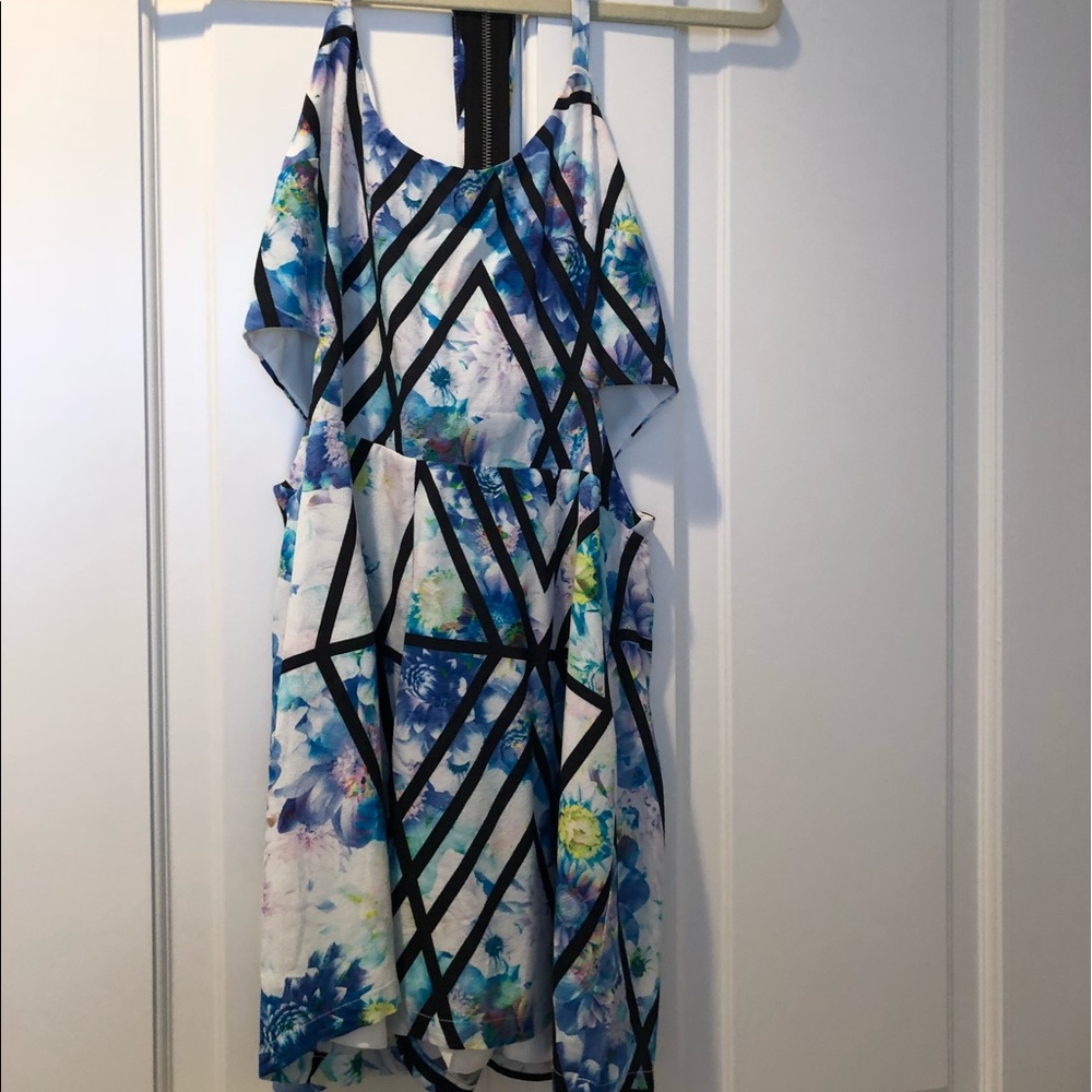 Zip back dress with cut outs